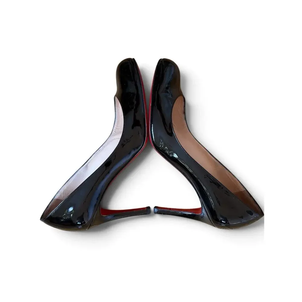 Christian Louboutin Simple 100 Black Patent Pumps Size 36 Y2K OG Dust Bag GUC